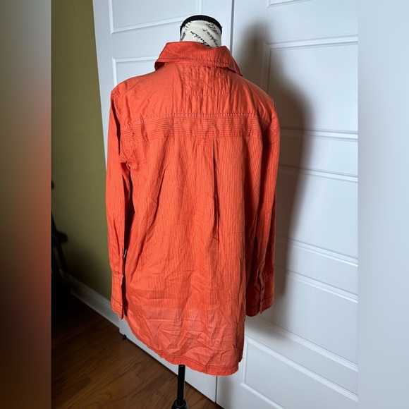 NWT Free People Black Tie Tux Shirt / Tiger Red - Picture 12 of 15